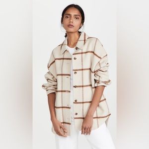 Theory Wool Windowpane Plaid Shacket